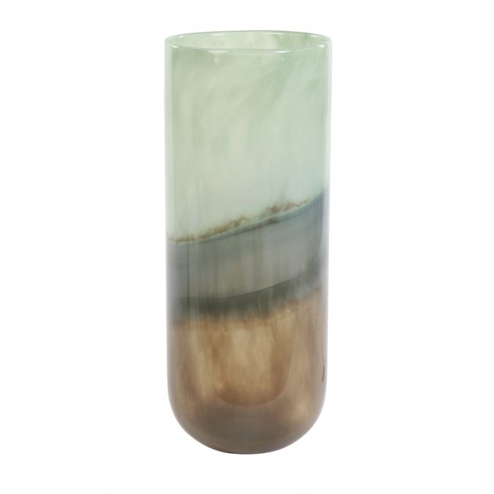 Vaas Ã˜20x51 cm VIVE glas mint groen-grijs