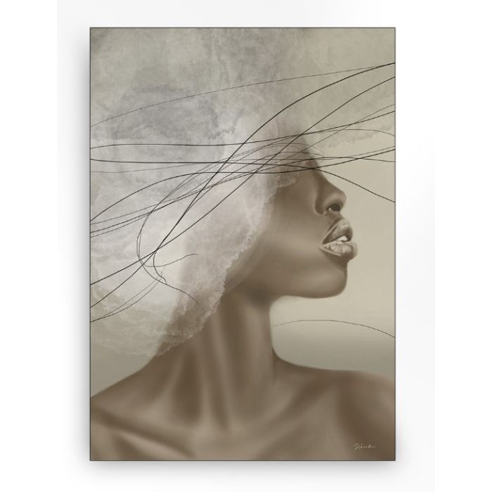 Wanddoek Cloudy thoughts Small incl. frame - 80x110cm