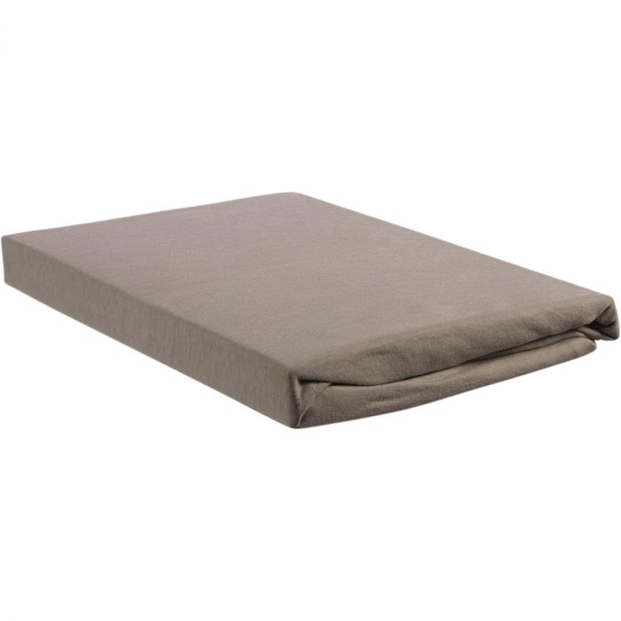 Hoeslaken Jersey Splittopper Taupe 160x200/220