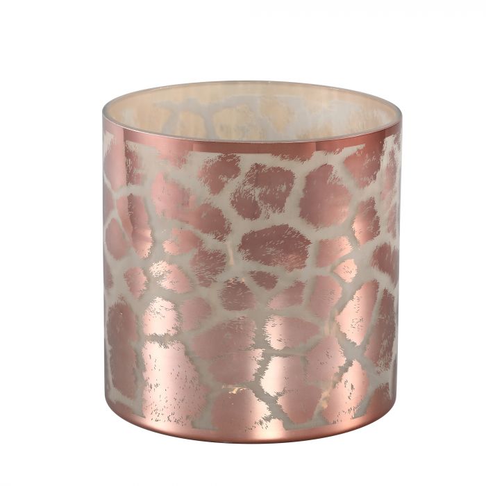 Goud glazen stormlicht giraffe print